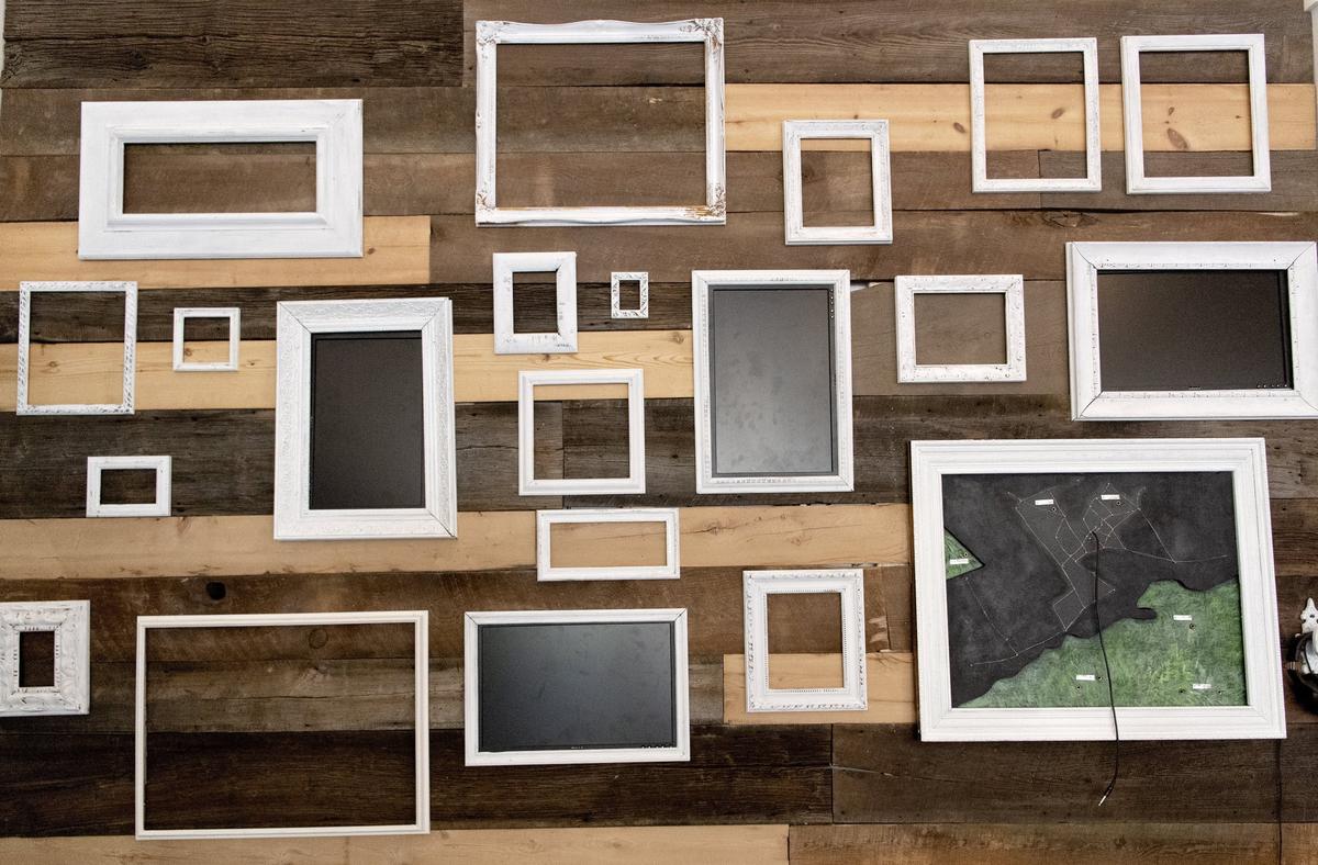 An interactive wall for visitors at 3 Dots on Beaver Avenue.
