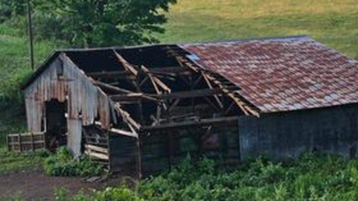 A microburst caused damage in Milesburg on Saturday, including to a barn on Johnson Hill Road.