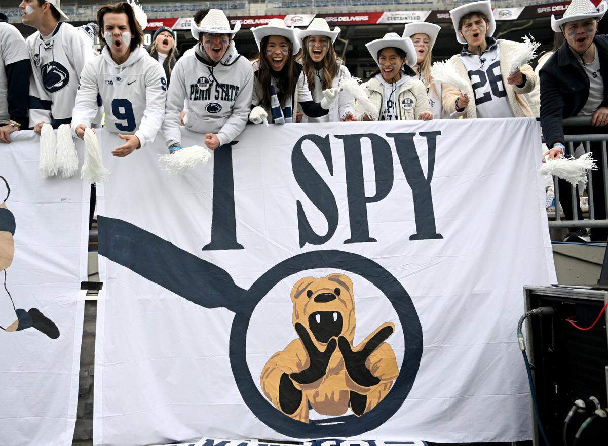 One of the Penn State student section banners in Beaver Stadium for the game against Michigan on Saturday, Nov. 11, 2023.