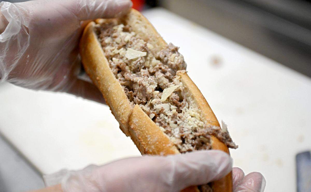 A Gorgonzola cheesesteak featuring beef, American cheese, a house-made Gorgonzola sauce and pecorino Romano cheese from Pasti Bella at McLanahan’s Downtown Market.