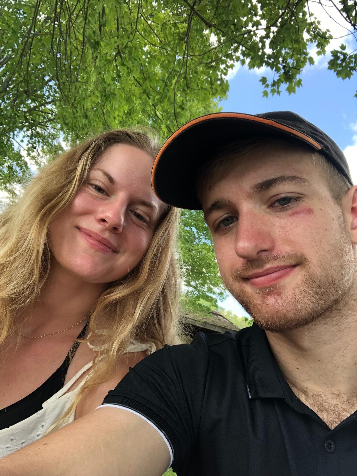A selfie of Lovisa Arnesson-Cronhamre and Matthew Hollingham.