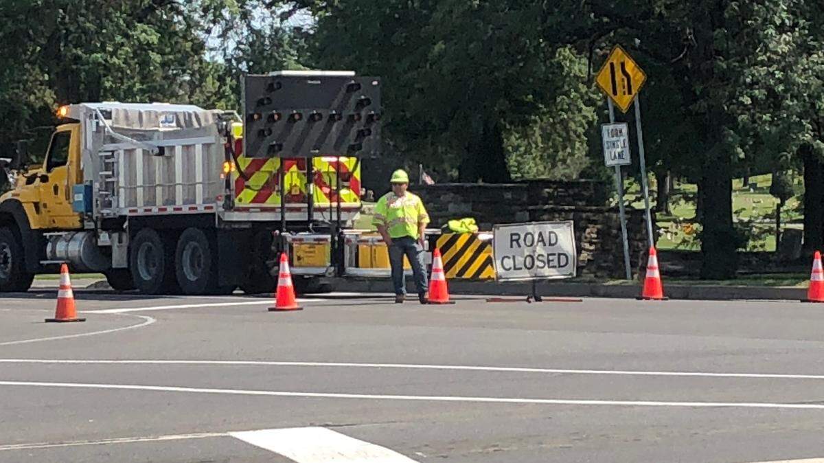 Part of Benner Pike was closed for hours on Friday, Aug. 23, 2024 due to downed wires and a broken pole.