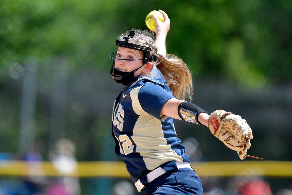 Bald Eagle Area’s Madison Peters pitches during the District 6 3A semifinal game on Thursday, may 27, 2021.