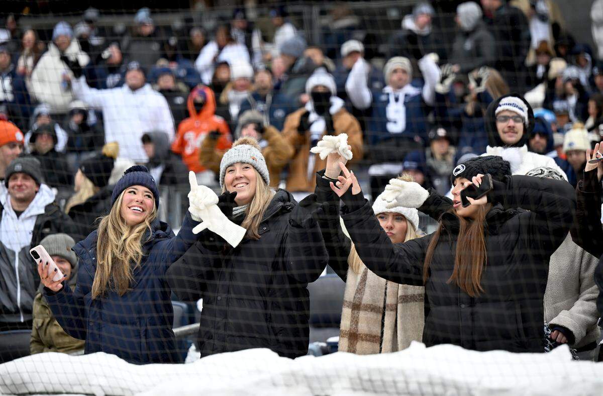 Penn State fans braved the cold for the Pinstripe Bowl at Yankee Stadium on Saturday, Dec. 27, 2025.  
