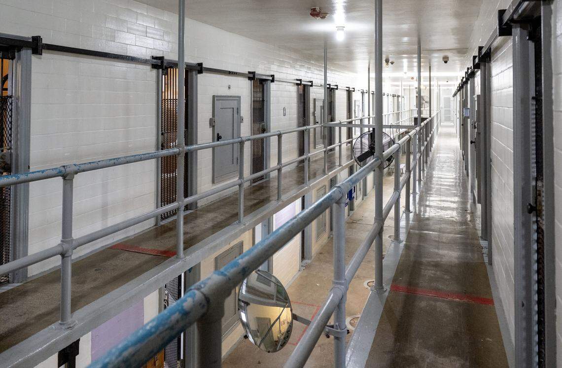 A row of cells in B Block at Rockview state prison on Monday, March 2, 2026.