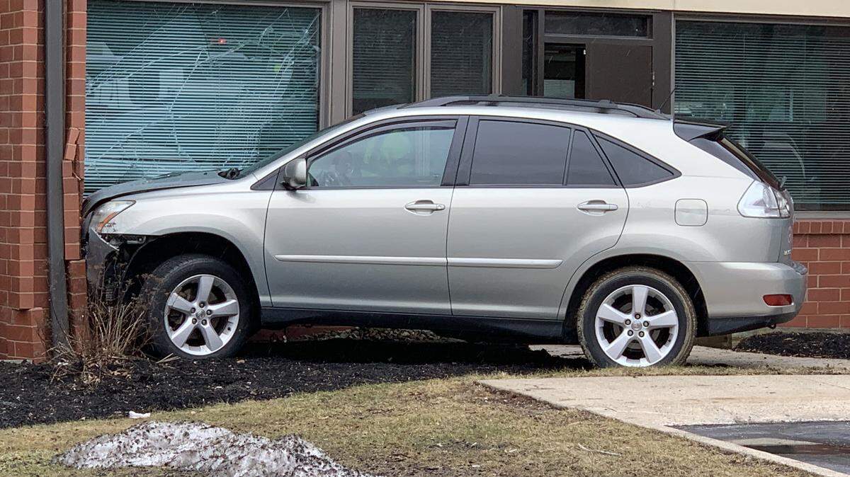A vehicle crashed into an office building Friday afternoon on the 900 block of University Drive in State College, Alpha Fire Company reported.