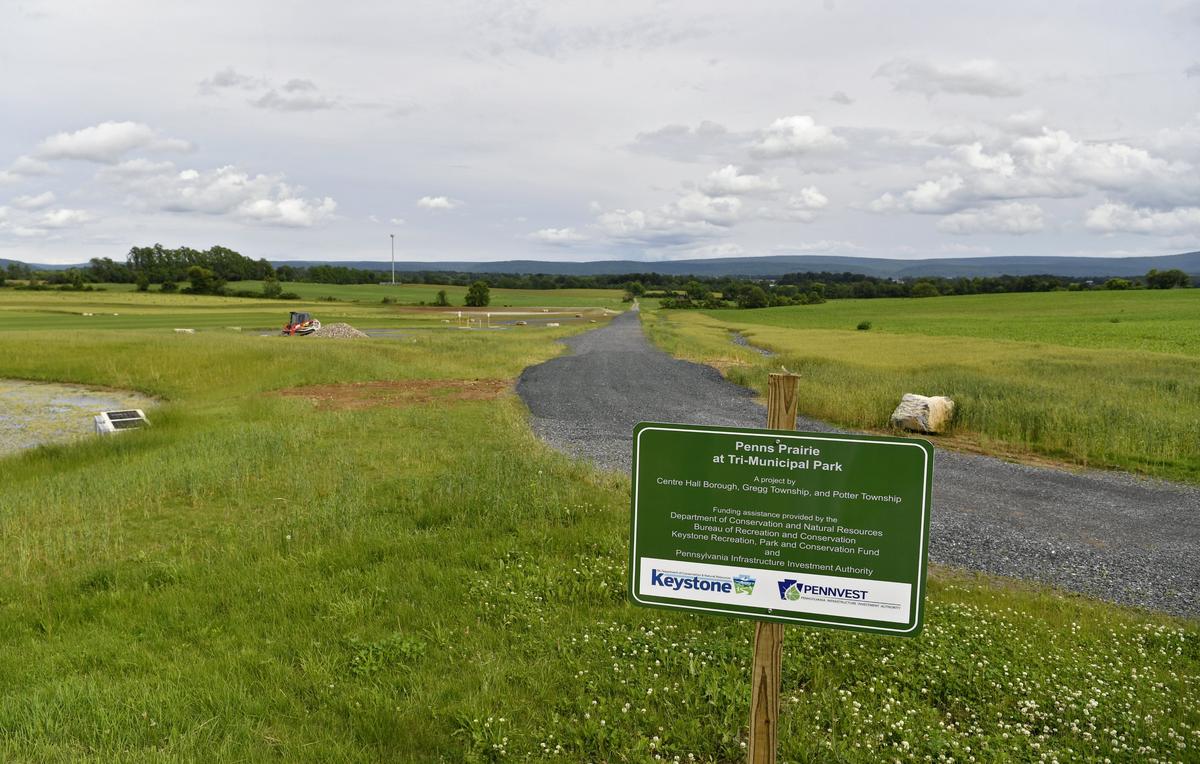 Construction of Phase 1 of the Tri-Municipal Park includes a walking trail and two athletic fields off Upper Brush Valley Road.