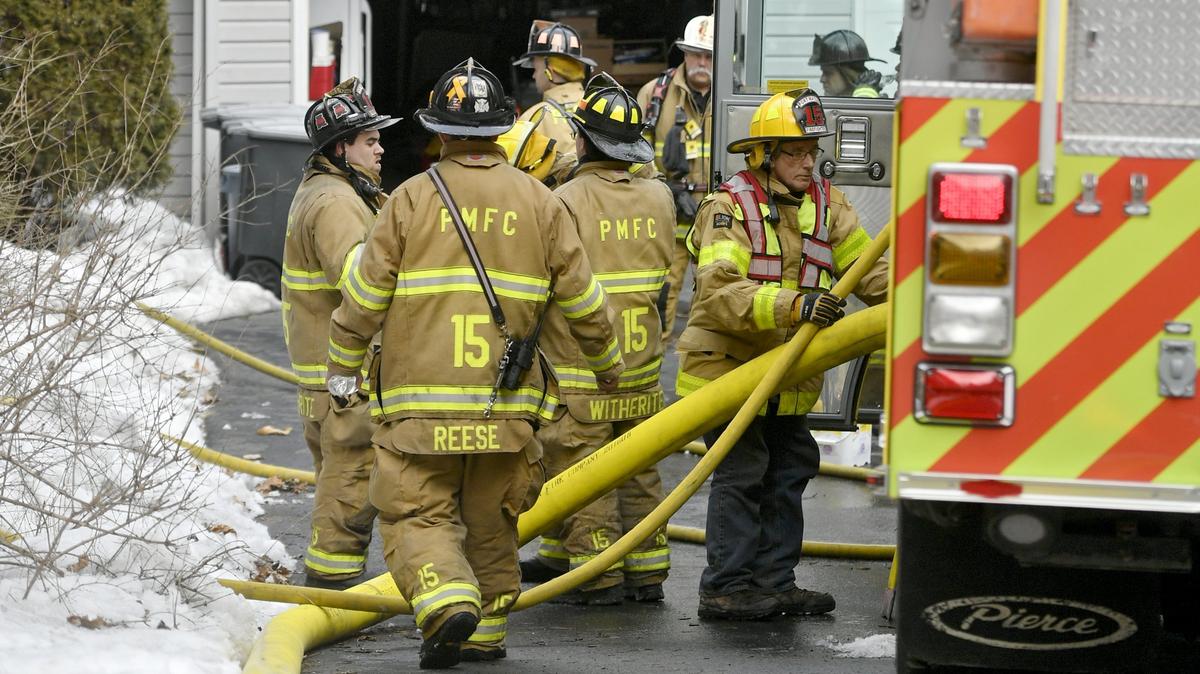 Port Matilda, Warriors Mark and Alpha fire crews respond to a house fire about 3 p.m. Tuesday on the 100 block of Tow Hill Road in Halfmoon Township. No one was home at the time of the fire, but two dogs were killed.