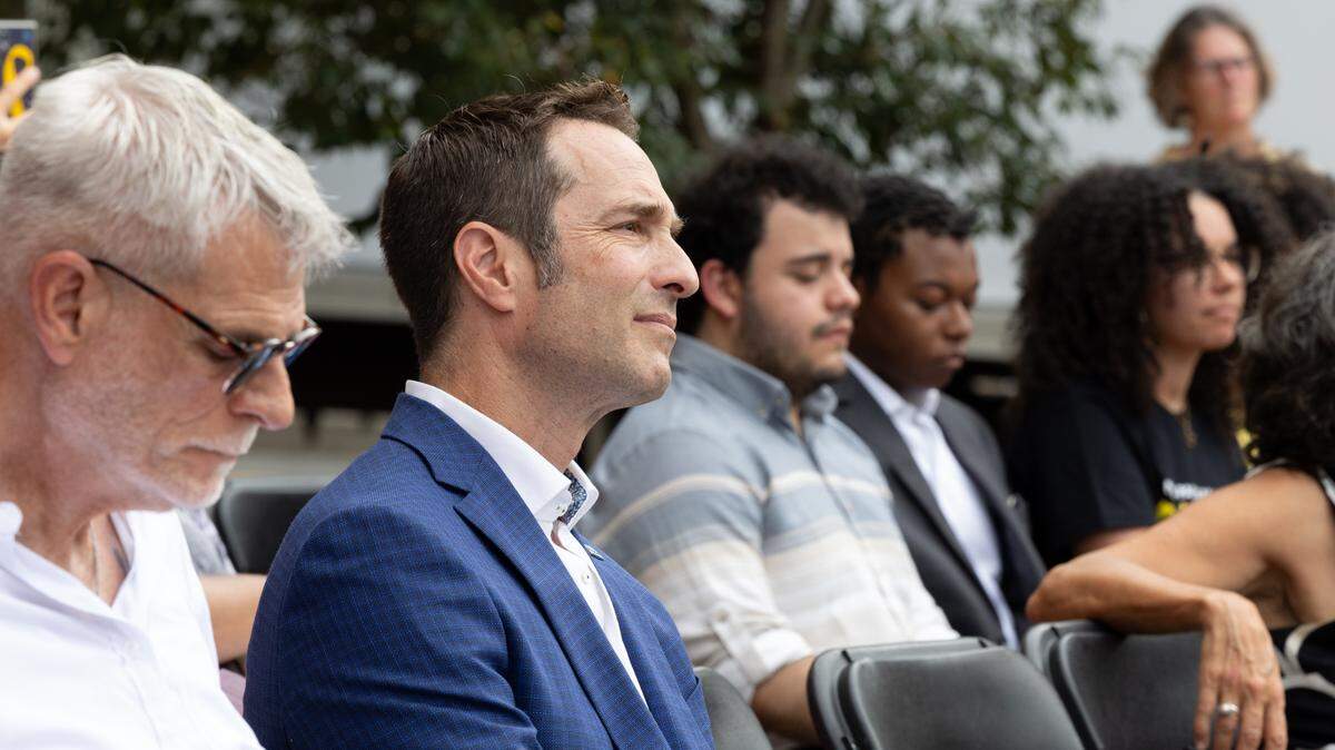 Mayor Ezra Names reacts to an opening poem delivered by Carmin Wong at the 61st March on Washington for Jobs and Freedom on Wednesday, Aug. 28, 2024.
