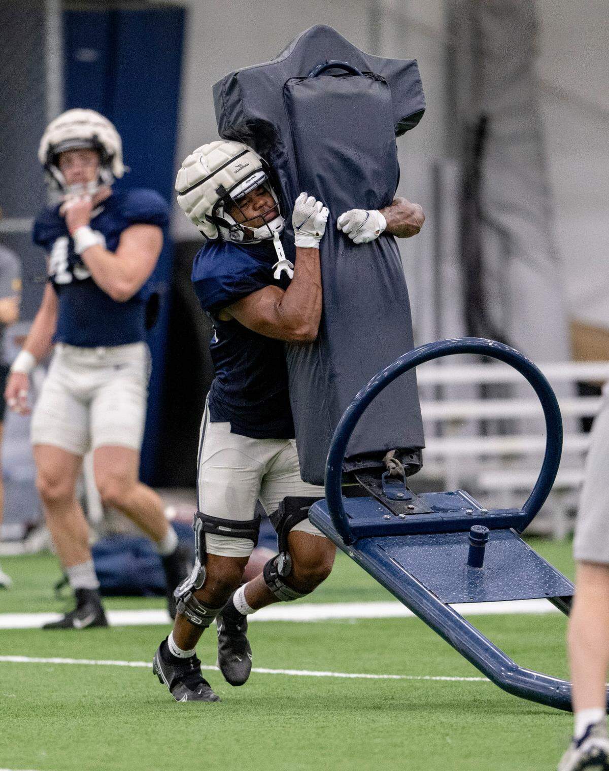 Penn State defensive end Chop Robinson runs a drill during practice on Wednesday, Sept. 7, 2022.