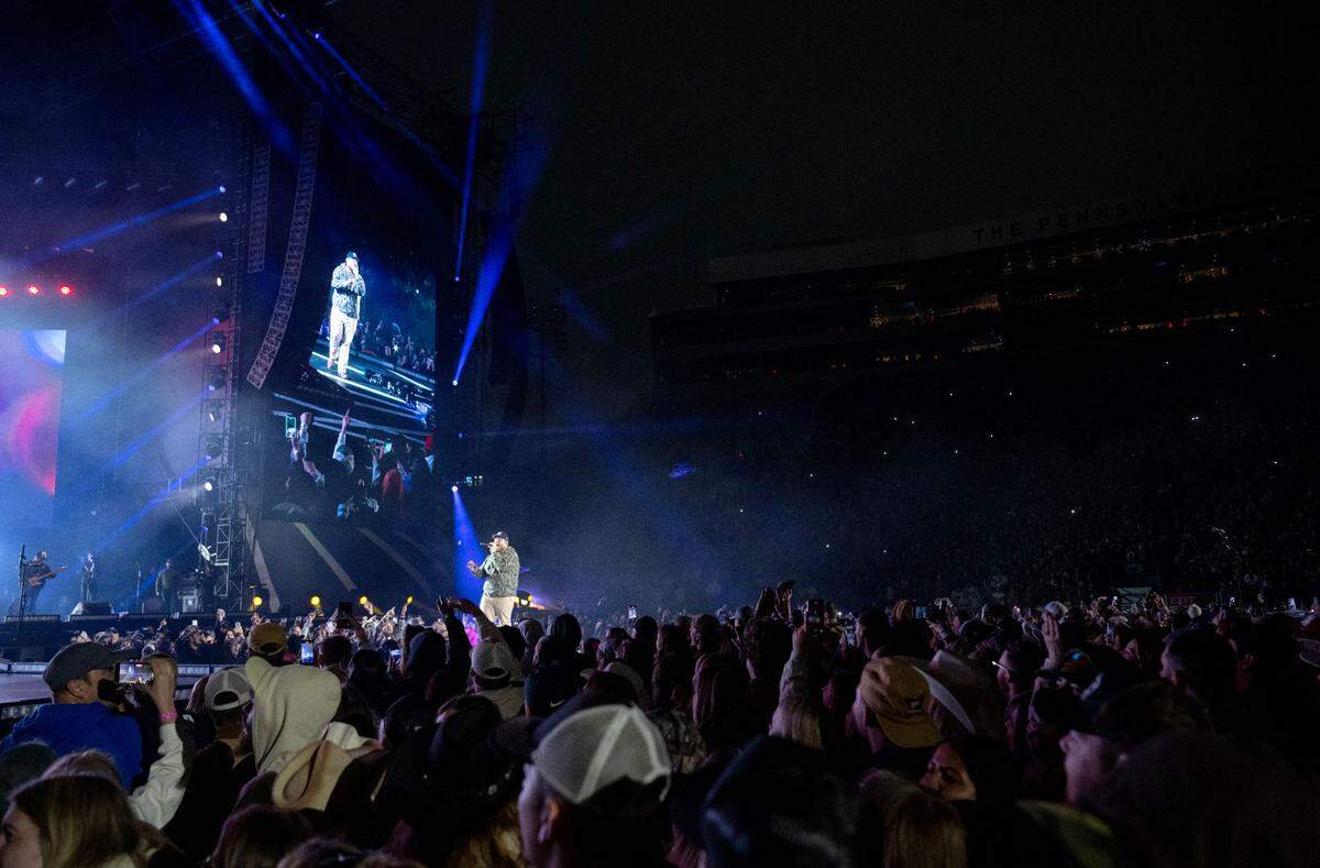 Luke Combs performs at Beaver Stadium for more than 70,000 fans on his Growin’ Up and Gettin’ Old tour on Saturday, April 27, 2024.