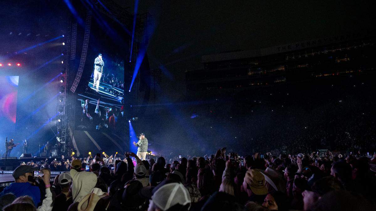 Luke Combs performs at Beaver Stadium for more than 70,000 fans on his Growin’ Up and Gettin’ Old tour on Saturday, April 27, 2024.