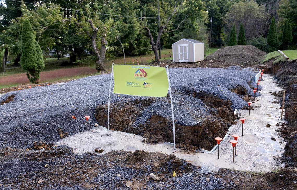 The foundation has been set for where Habitat for Humanity of Greater Centre County will build a home using 3D-printing technology in Boalsburg.  