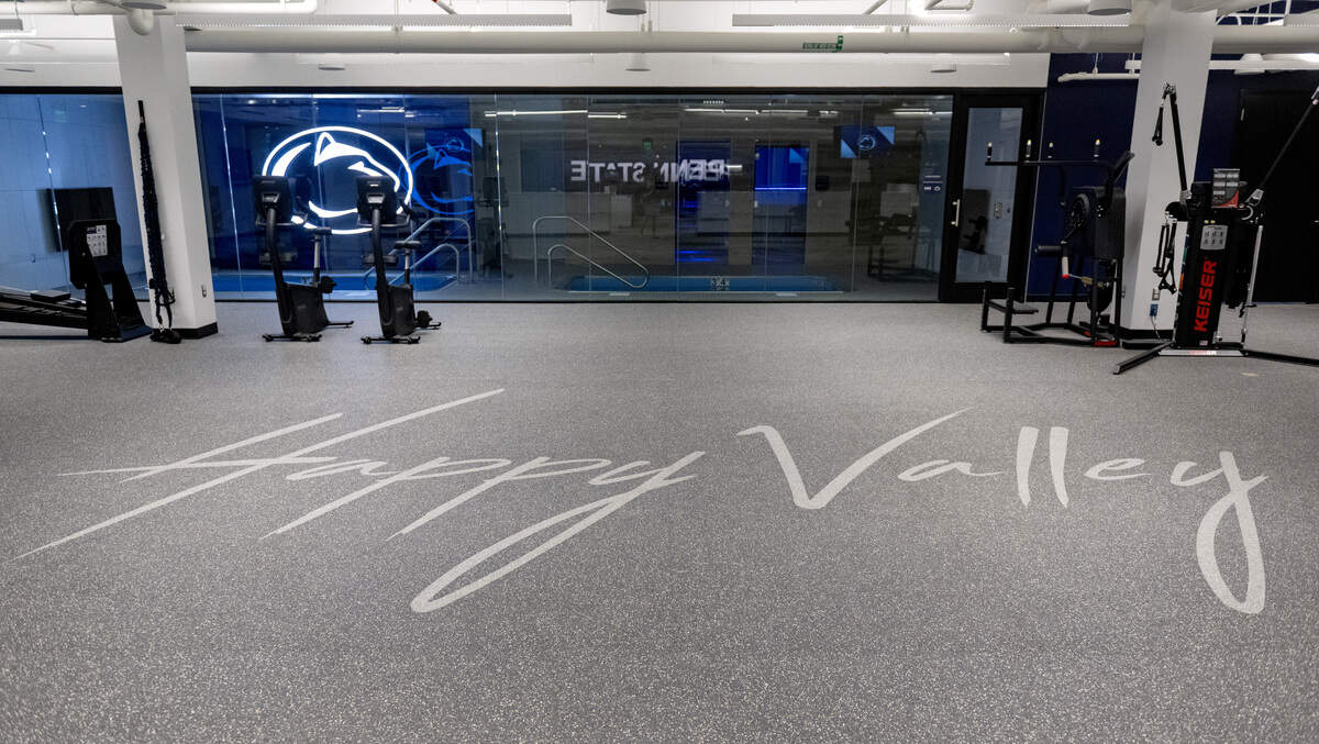 An athletic training area for Penn State athletes in the Greenberg Indoor Sports Complex.