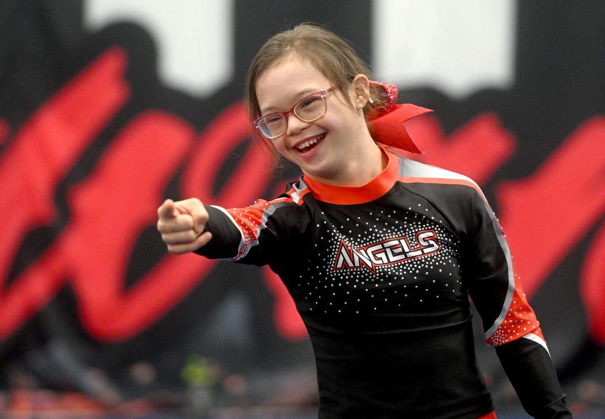 Milla Andreyo and her fellow Fame Angels teammates practice their routine on Tuesday, March 12, 2024.