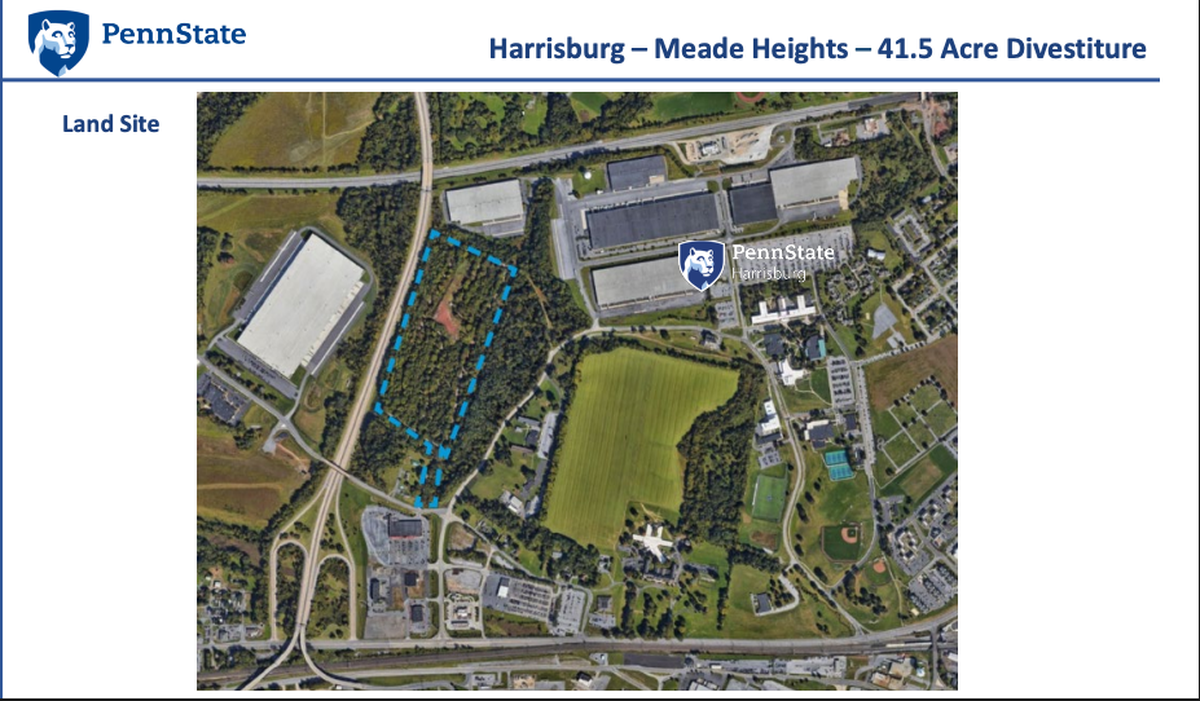 Penn State will sell about 41.5 acres of land at its Harrisburg campus to Dermody Properties for $19.5 million to use it for industrial purposes.