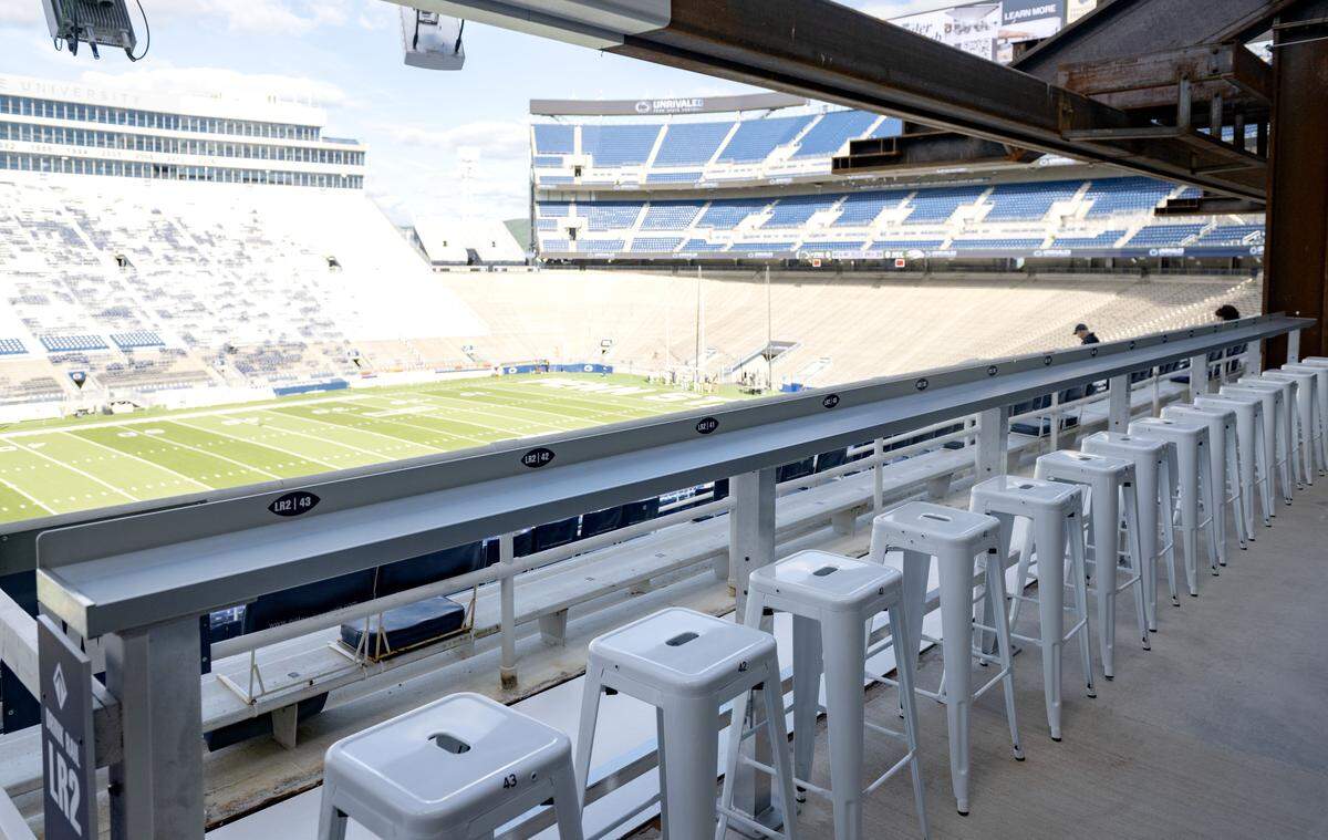 Railing seats along the west side of Beaver Stadium on Friday, Aug. 29, 2025.  