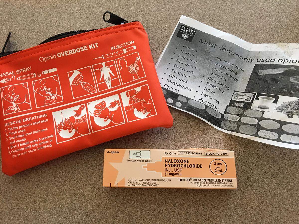 Opioid overdose kits containing a dose of naloxone, such as this, are carried by law enforcement officers throughout Centre County who may be called upon as first responders to revive an unresponsive person.