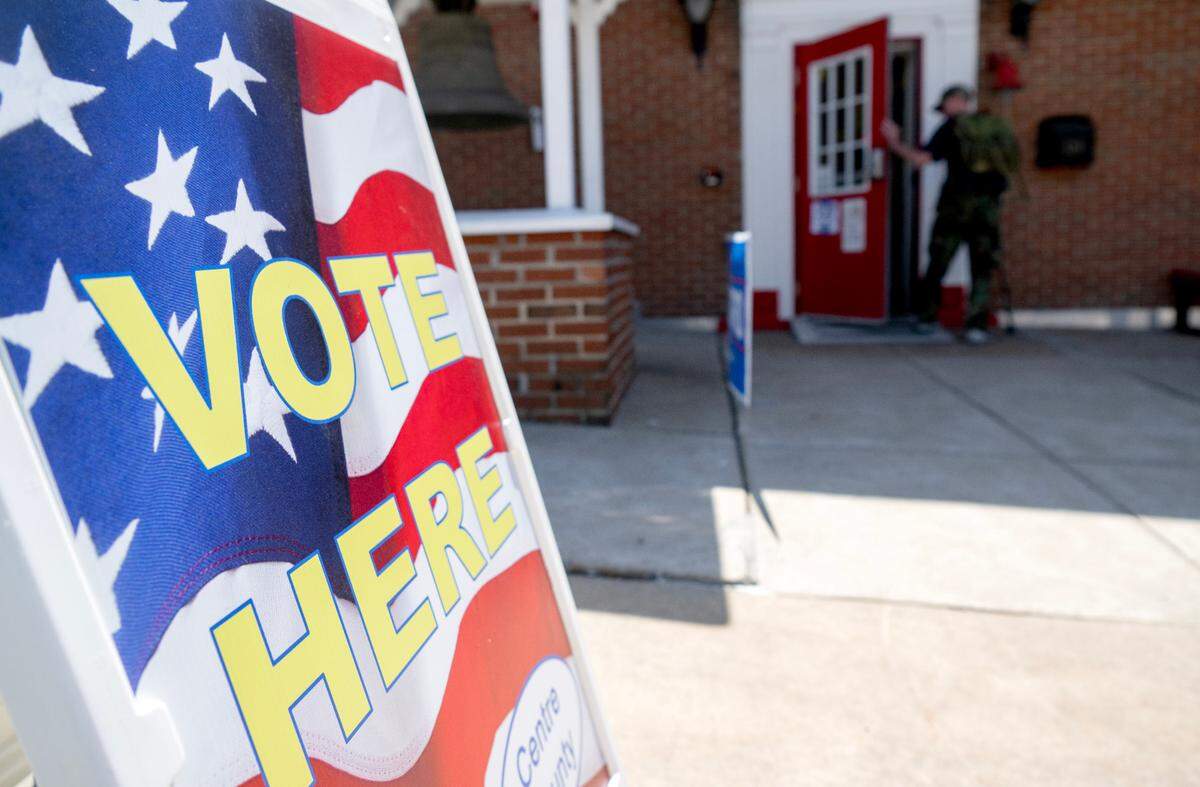 A voter enters the Logan Fire Hall for precinct 01 for the primary election on Tuesday, April 23, 2024.