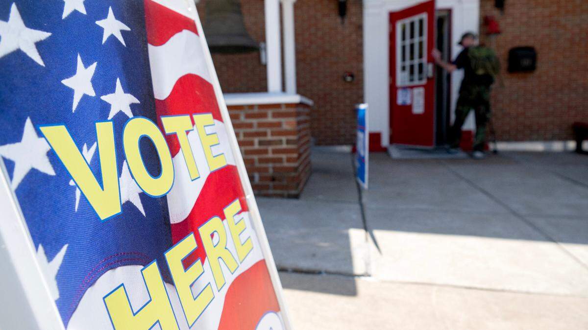A voter enters the Logan Fire Hall for precinct 01 for the Primary Election Tuesday, April 23, 2024.