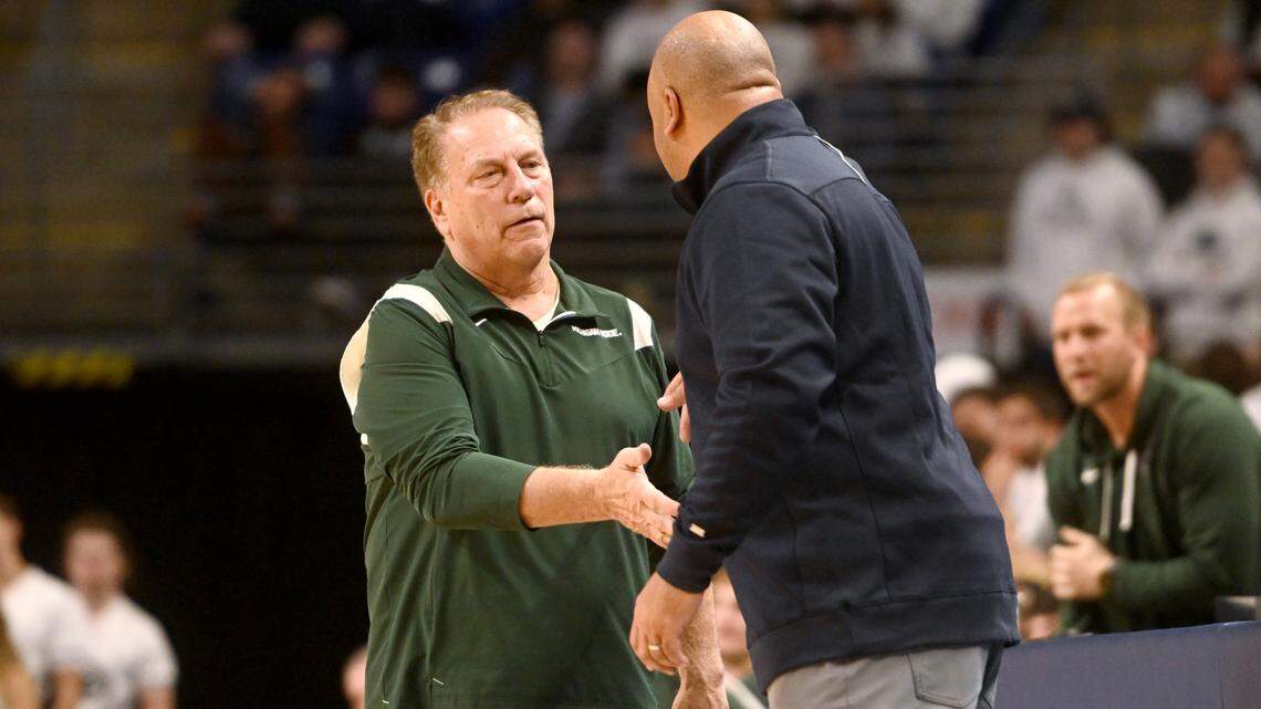 Watch: Legendary MSU coach Tom Izzo praises Penn State’s Micah Shrewsberry 
