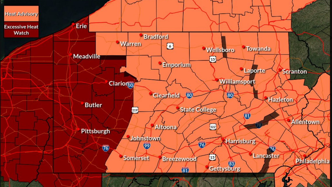Heat advisory issued for Centre County this week with high temperatures, humidity in the forecast
