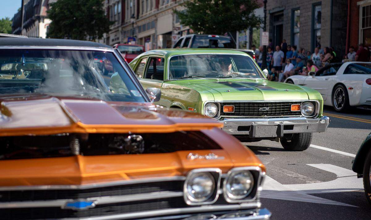 Cars cruise Allegheny Street for the Bellefonte Cruise on Friday, June 17, 2022.