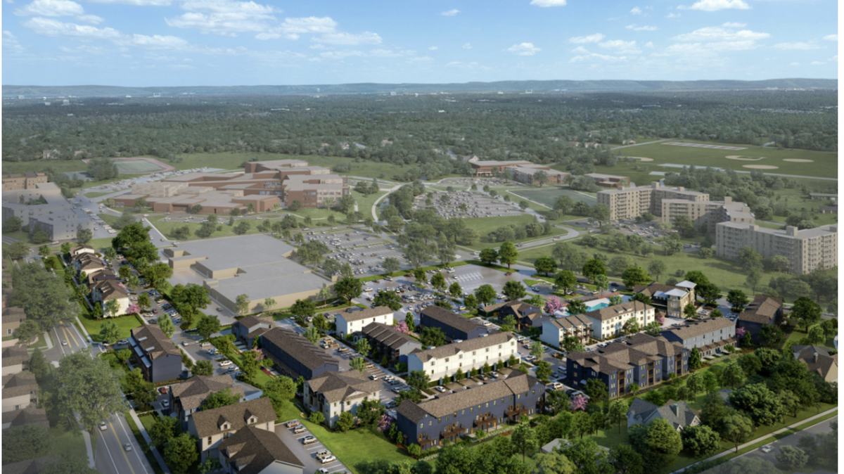 A rendering of The Retreat at Westerly, a housing development proposed for 560 Westerly Parkway, State College. The plan proposes 142 units with 546 bedrooms, a clubhouse, pool and other associated amenities.