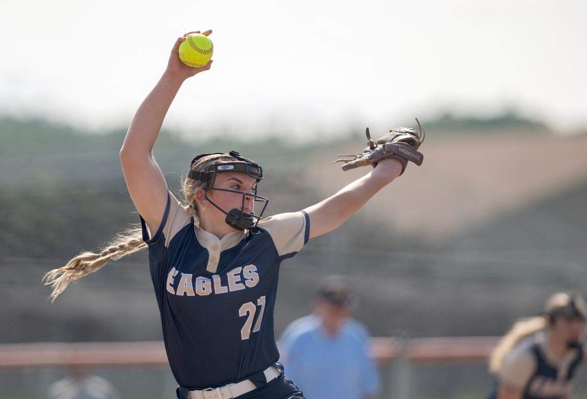 Bald Eagle Area’s Sierra Albright pitches during the game against Avonworth on Monday, June 2, 2025.