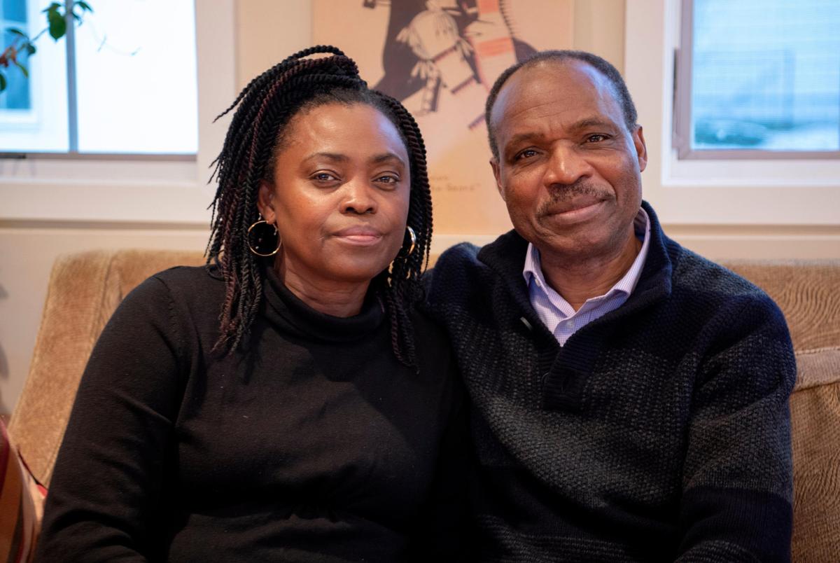 Sylvester and Iyun Osagie talk about their son, Osaze, on Dec. 20, 2019.