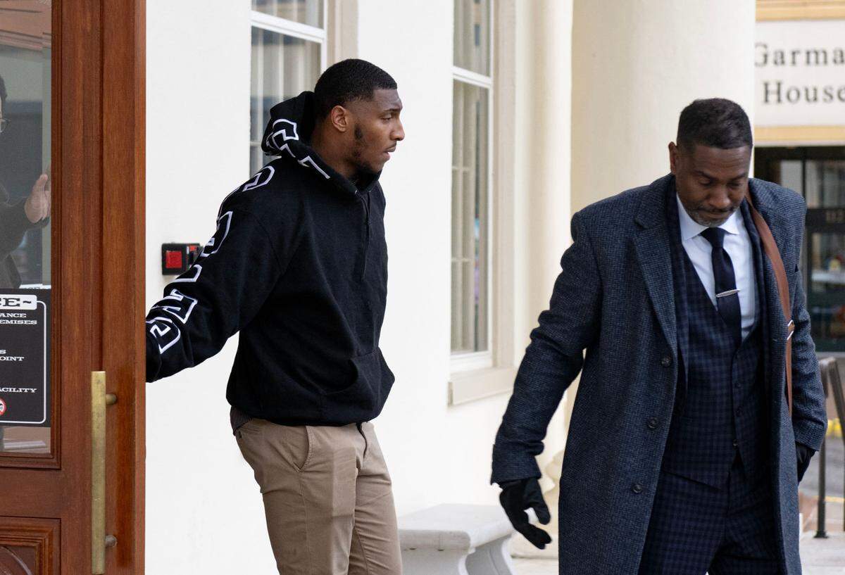 Kaveion Keys leaves the Centre County Courthouse with defense lawyer Michael Walker on Dec. 11, 2024.