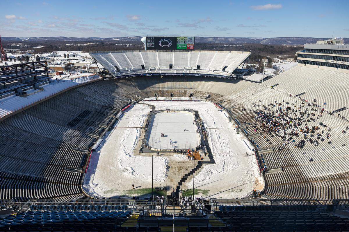 Beaver Stadium is seen from up above during the Penn State women’s hockey game at Beaver Stadium on Friday, Jan. 30, 2026, in State College.