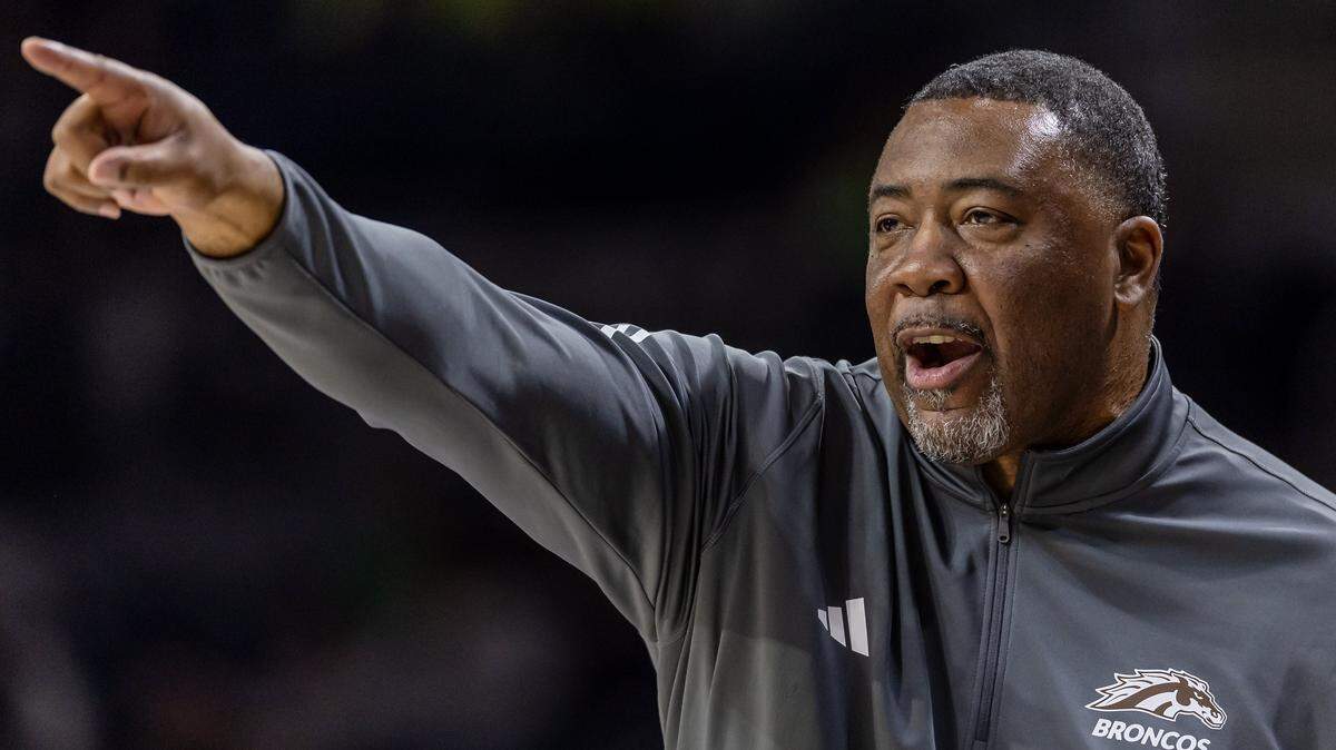 SOUTH BEND, INDIANA - DECEMBER 5: Head coach Dwayne Stephens of the Western Michigan Broncos is seen during the first half against the Notre Dame Fighting Irish at Joyce Center on December 5, 2023 in South Bend, Indiana. (Photo by Michael Hickey/Getty Images)