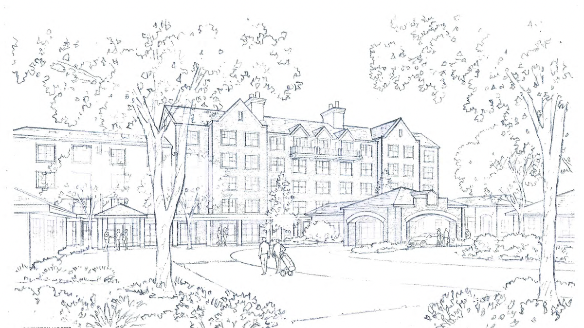 A conceptual drawing of what the planned redevelopment of the Toftrees Resort in Patton Township may look like upon arrival.