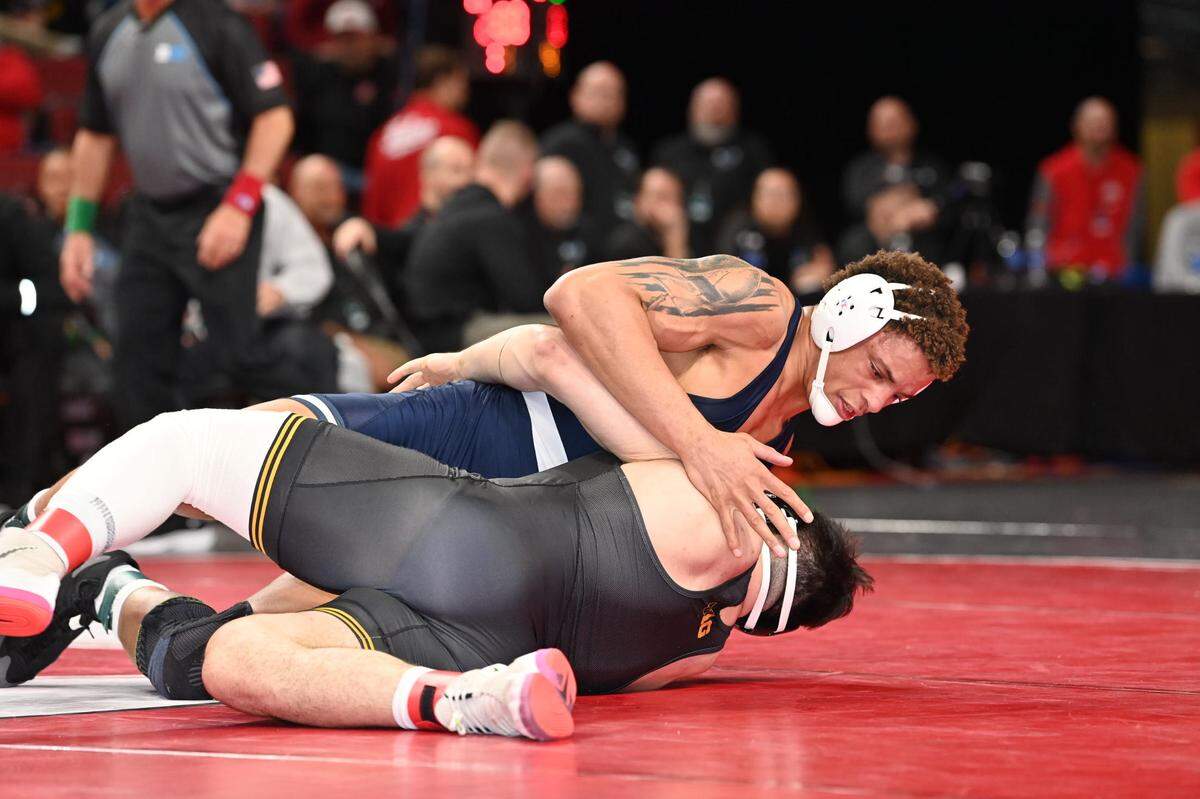 Penn State’s Greg Kerkvliet, pictured here in a March 5 photo, finished seventh at last year’s NCAA Championships.