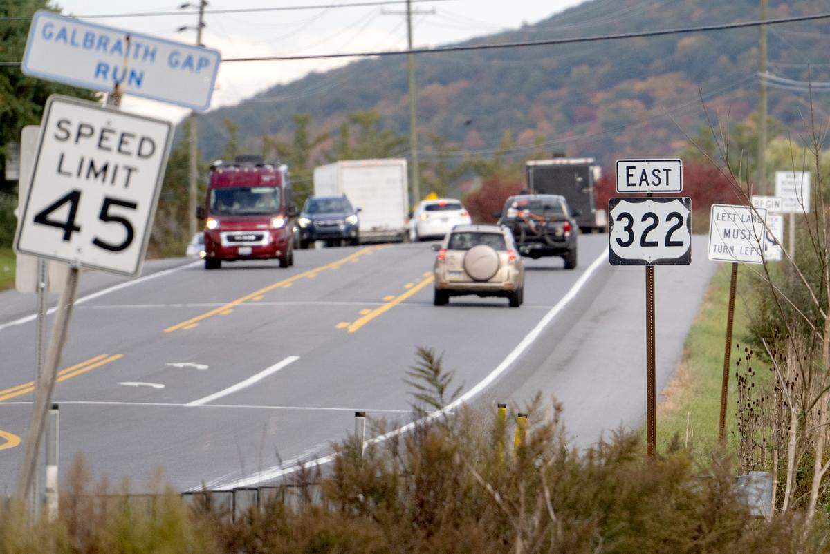 Traffic travels on Route 322 in Boalsburg on Friday, Oct. 14, 2022.