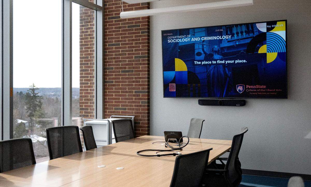 One of the conference rooms in the Susan Welch Liberal Arts Building on the Penn State campus on Wednesday, Feb. 19, 2025.