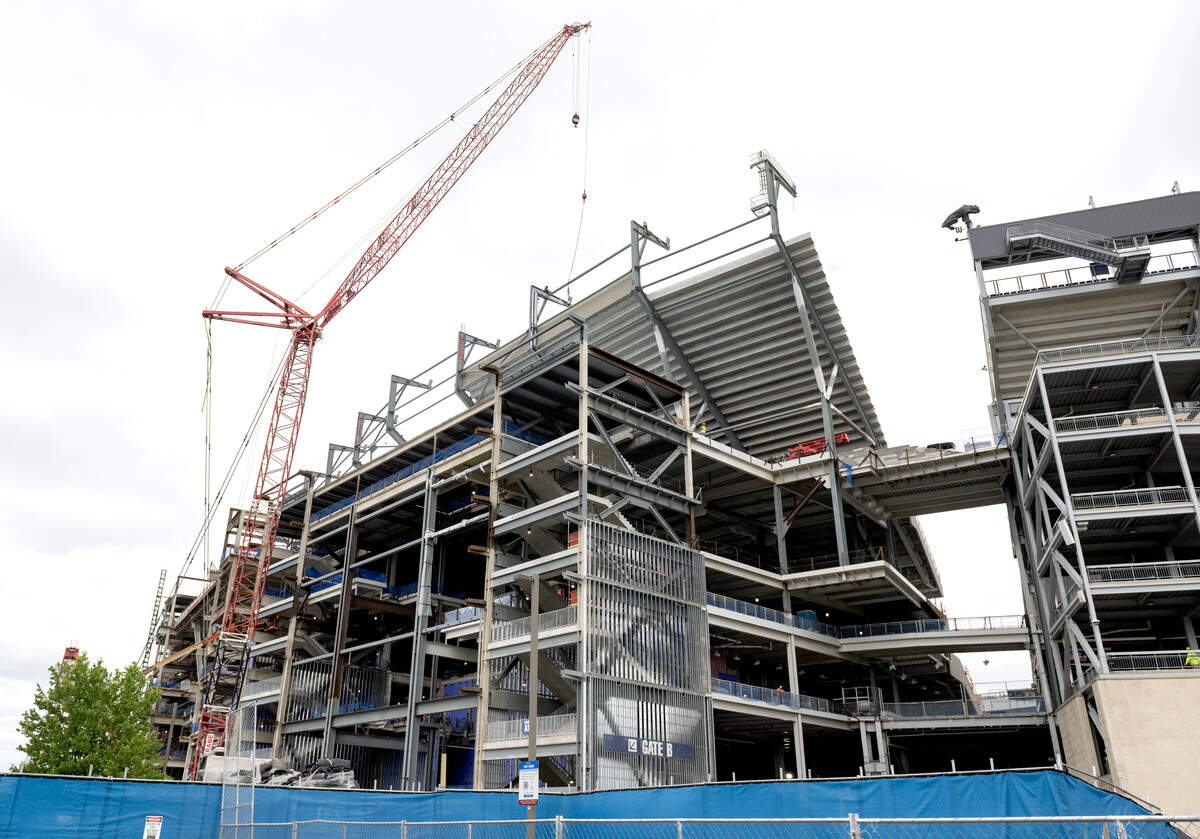 Construction on the west side of Beaver Stadium continues on Monday, June 8, 2026.