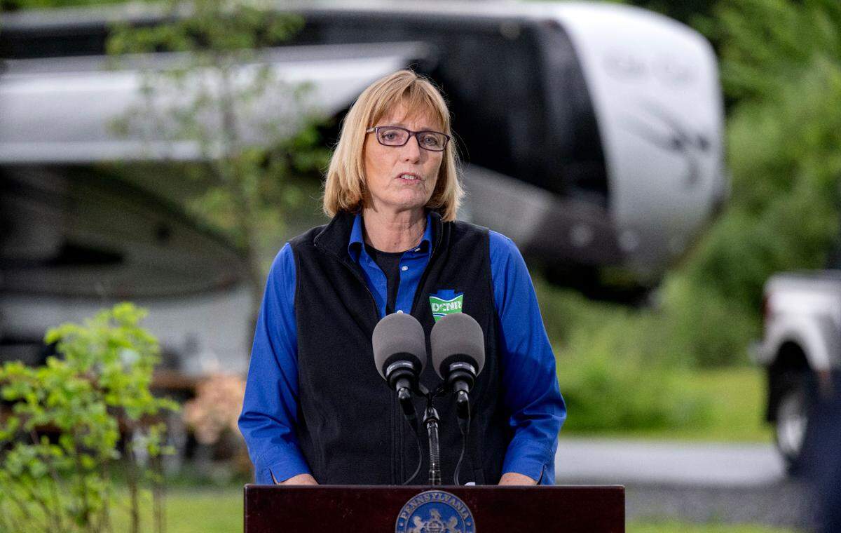 DCNR Secretary Cindy Adams Dunn visits the new White Pine camping loop at Bald Eagle State Park on Wednesday, May 21, 2025.