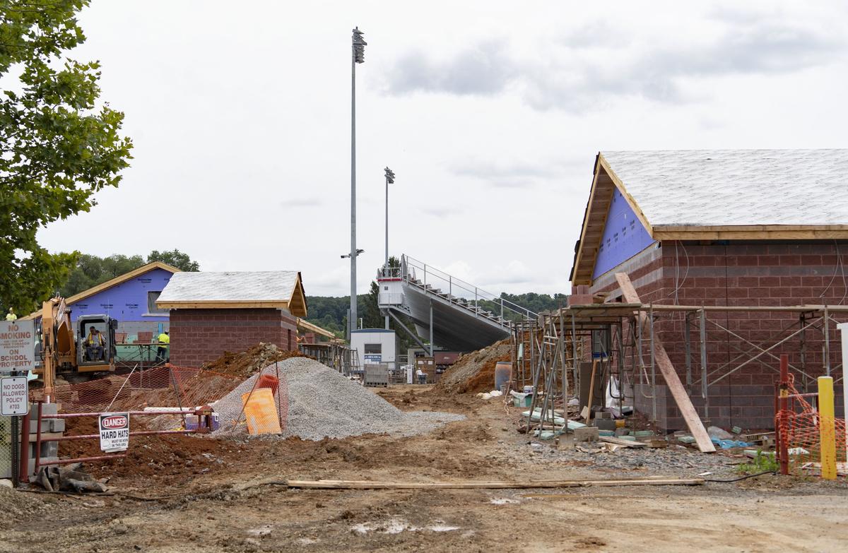 Construction continued July 23 at Bellefonte High School’s Rogers Stadium.