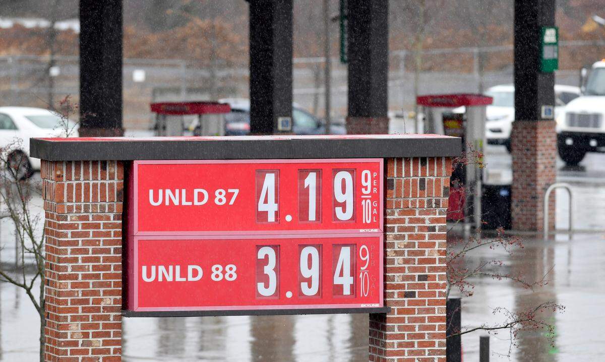 Gas prices at the Sheetz on Colonnade Boulevard Monday, March 7, 2022, hit $4.19 a gallon.