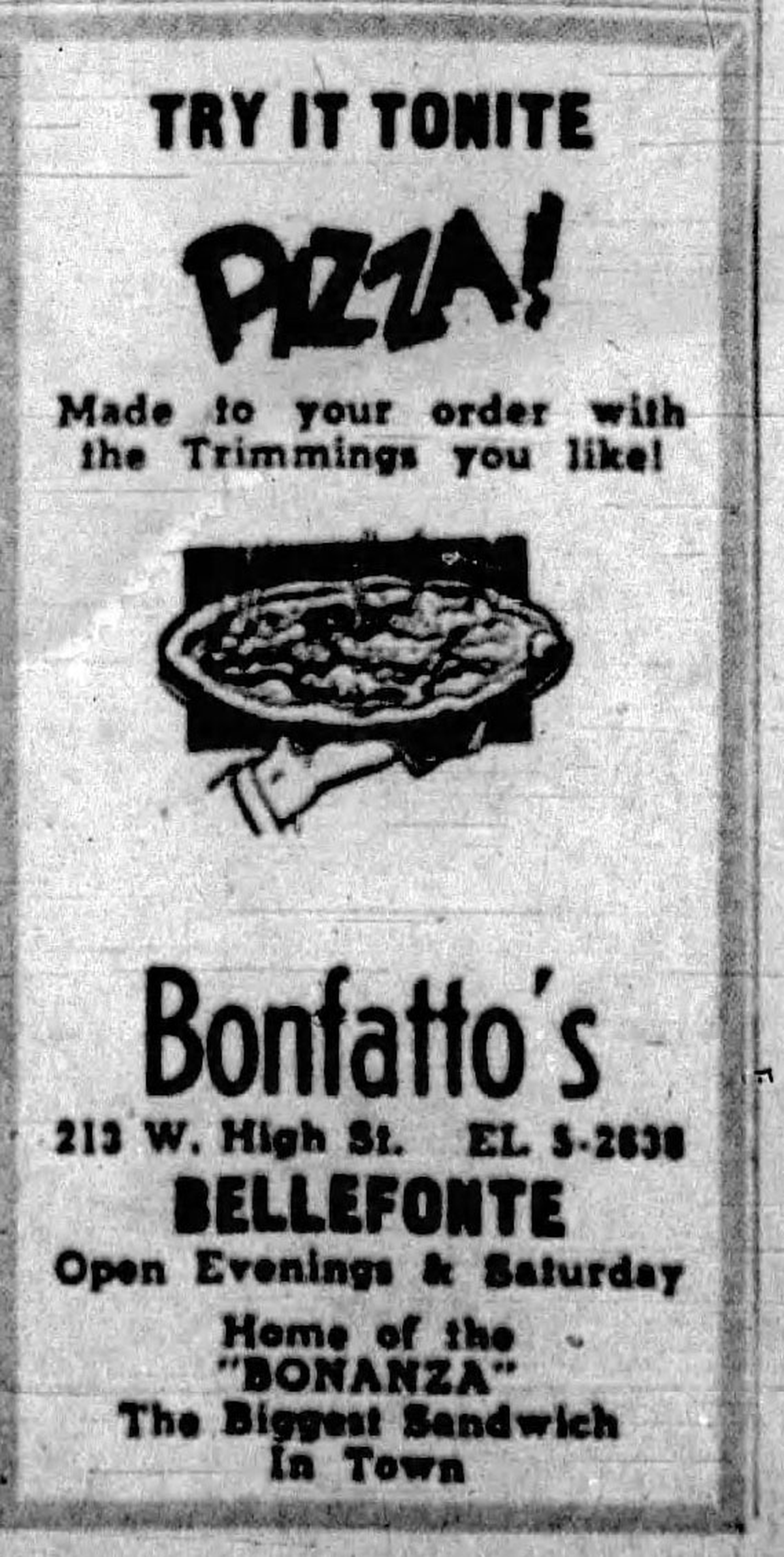An ad from Bonfatto’s on Feb. 6, 1960.
