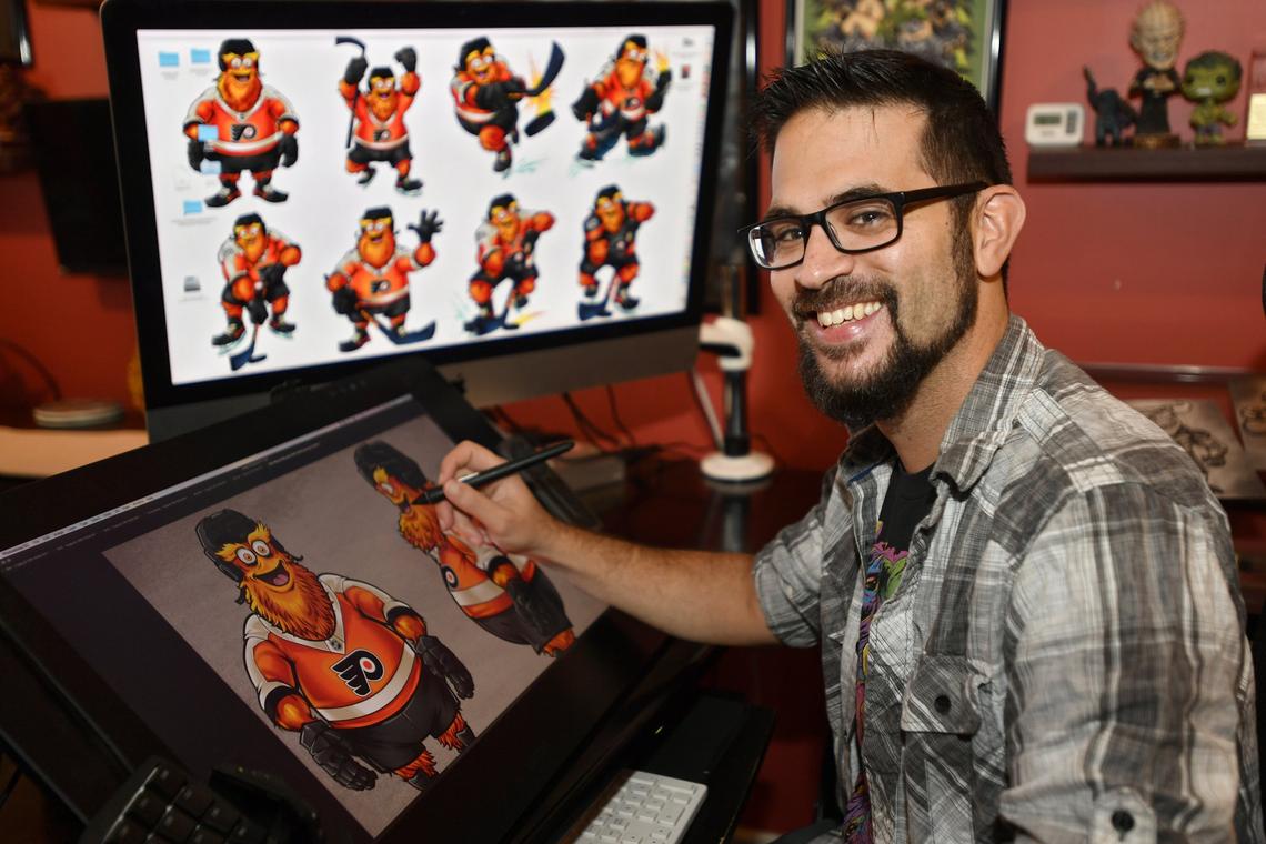 Brian Allen of Flyland Designs is the creator of Gritty, the new Philadelphia Flyers mascot that was unveiled on Monday Sept. 24, 2018.