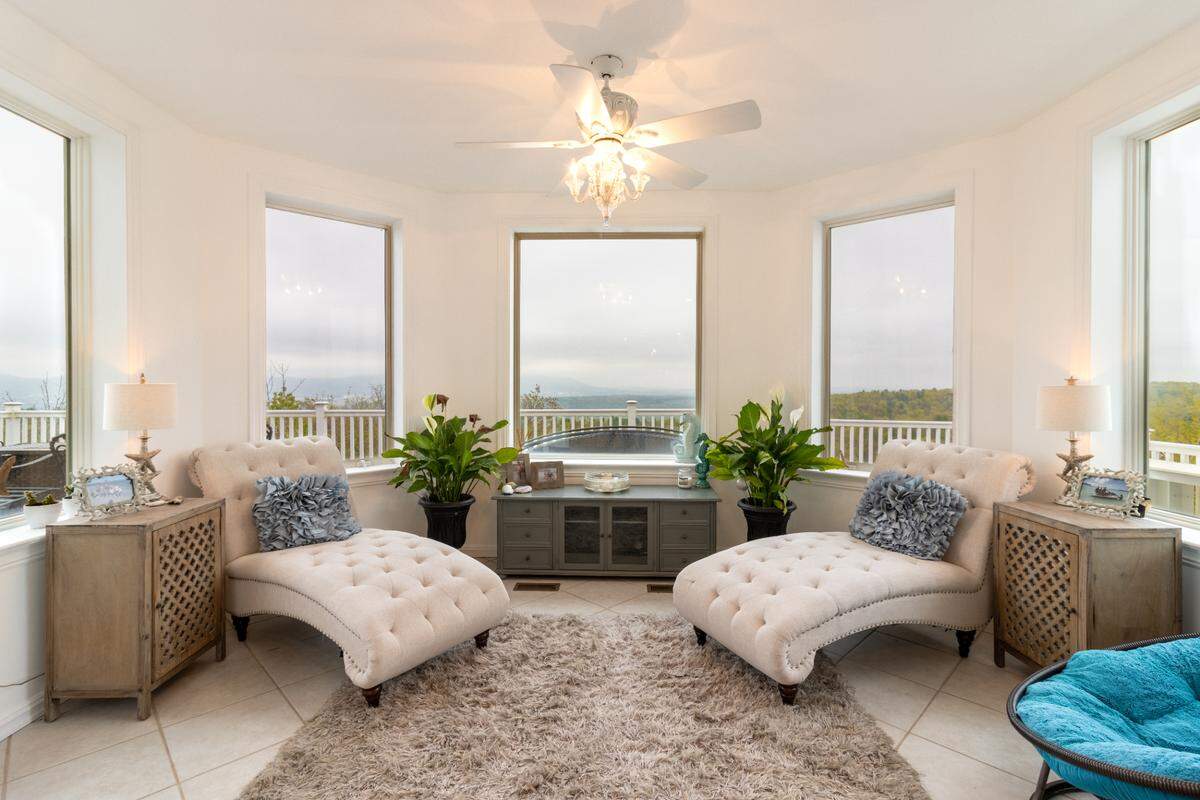 This room provides a glimpse at the scenic views from the home at 625 Purdue Mountain Road in Bellefonte. Photo shared with permission from home’s listing agent, Paul Confer of Kissinger, Bigatel and Brower Realtors.