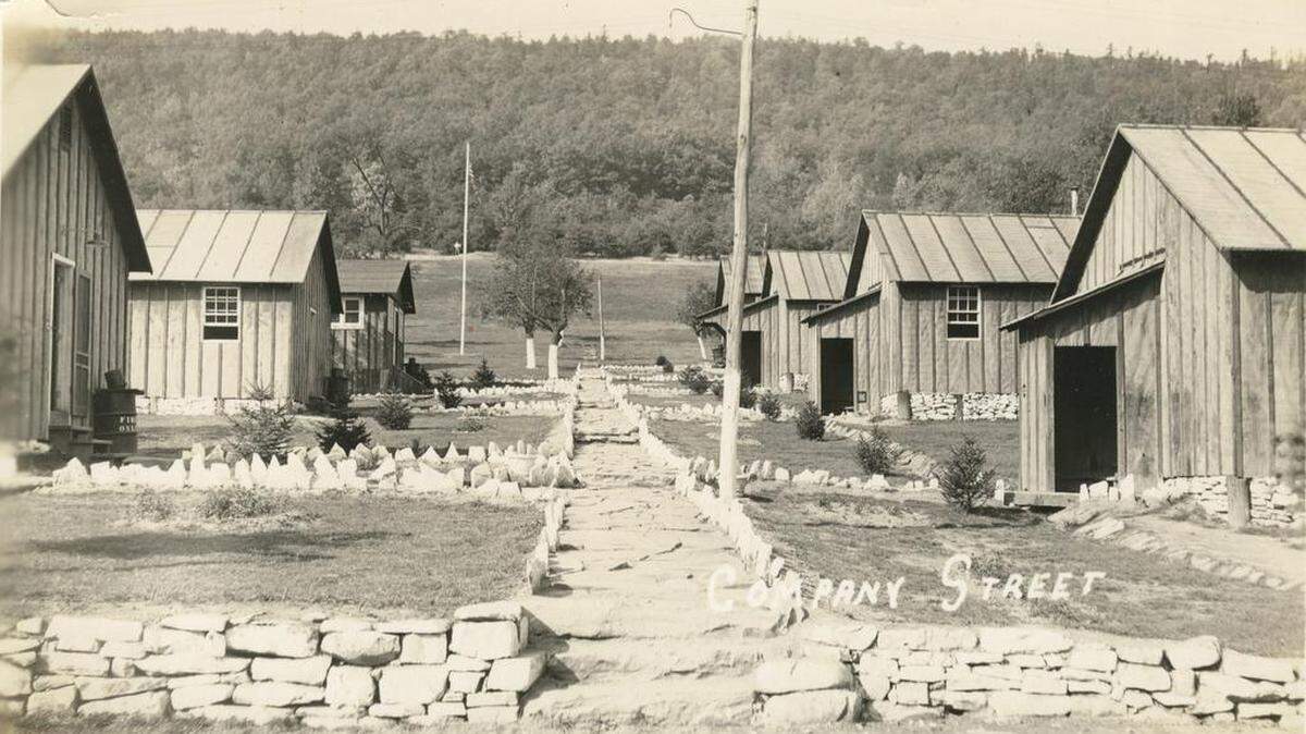 At the Poe Valley CCC camp, young men lived in a row of barracks, which have now all been razed.
