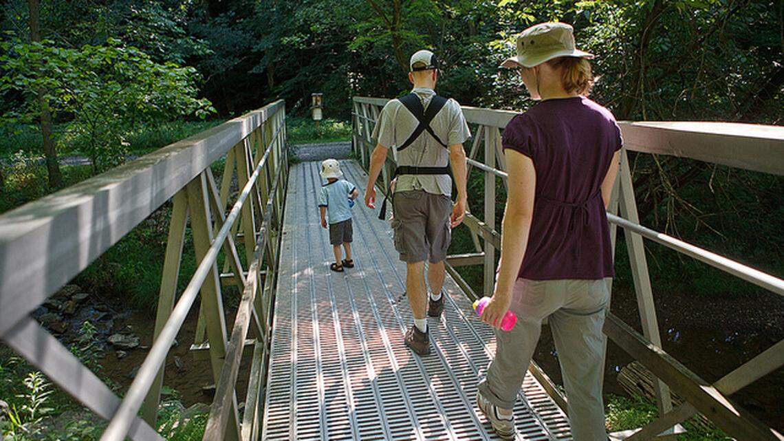 Canoe Creek State Park in Hollidaysburg includes 12 miles of hiking trails.
