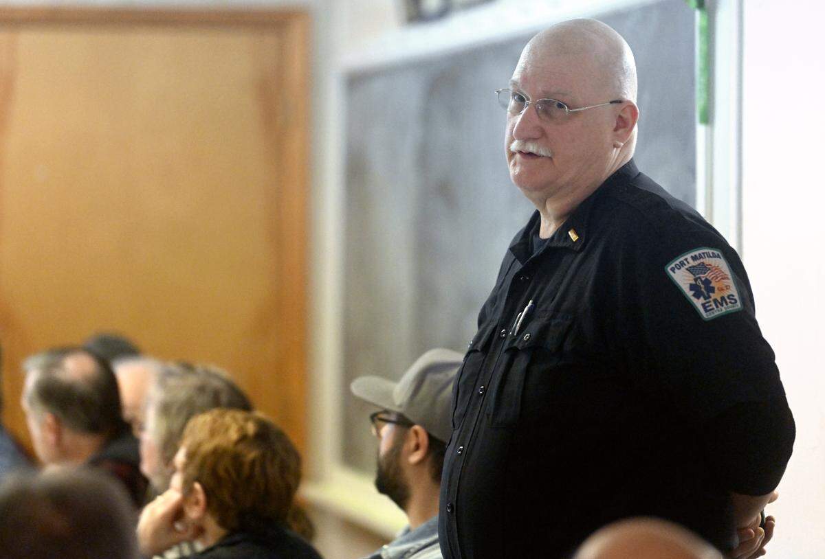 Jack Bonsell from Port Matilda EMS talks during the Upper Bald Eagle/Halfmoon Council of Governments special meeting on Tuesday, Jan. 24, 2023.