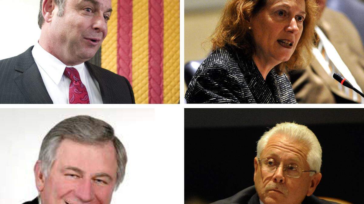 Four Penn State alumni trustees have filed suit against the Penn State Alumni Association. Clockwise from top left: Anthony Lubrano, Alice Pope, Bill Oldsey and Ted Brown.