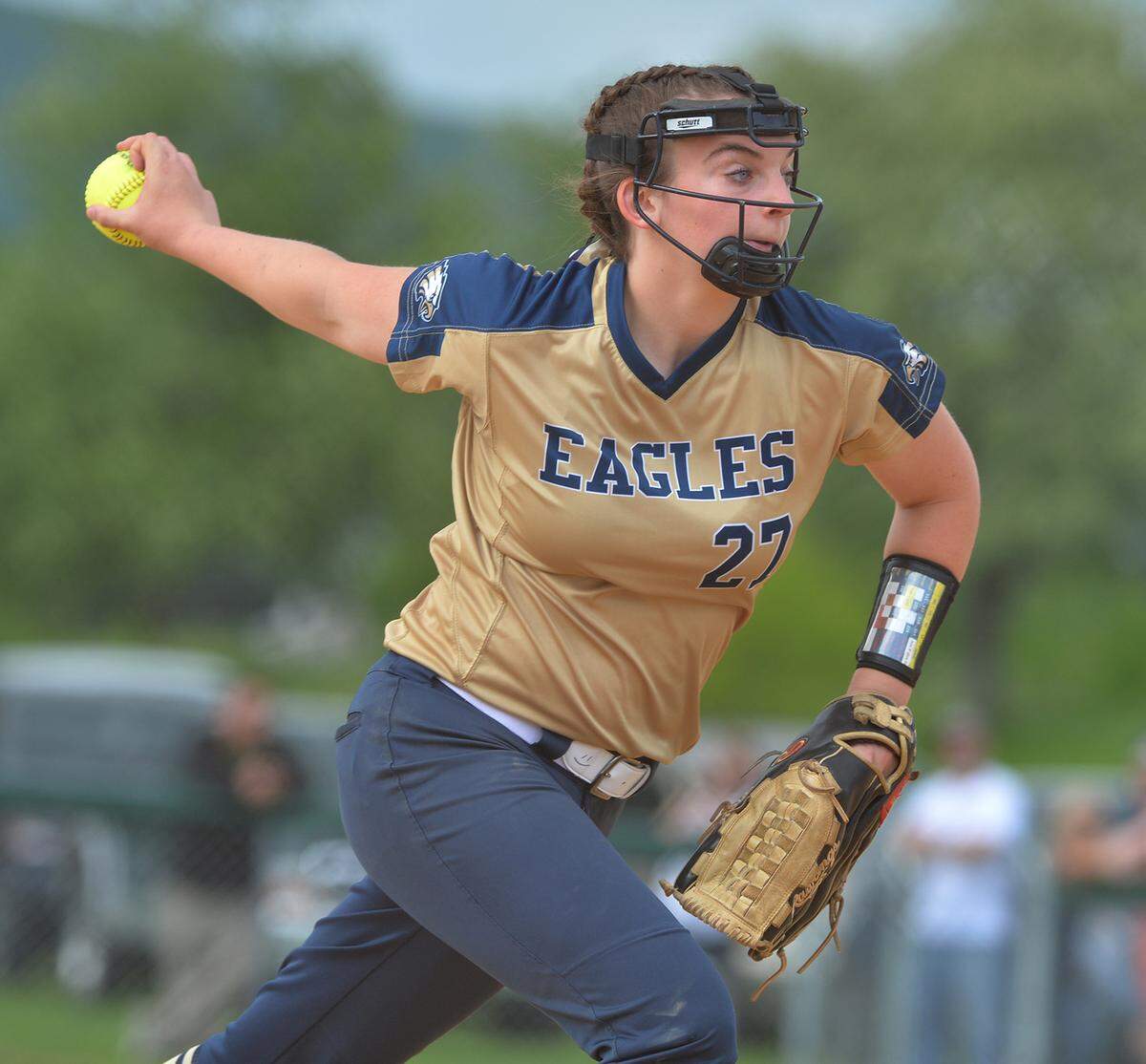 Bald Eagle Area pitcher Sierra Albright works against Central High School Thursday May 26, 2022, at Central High School.