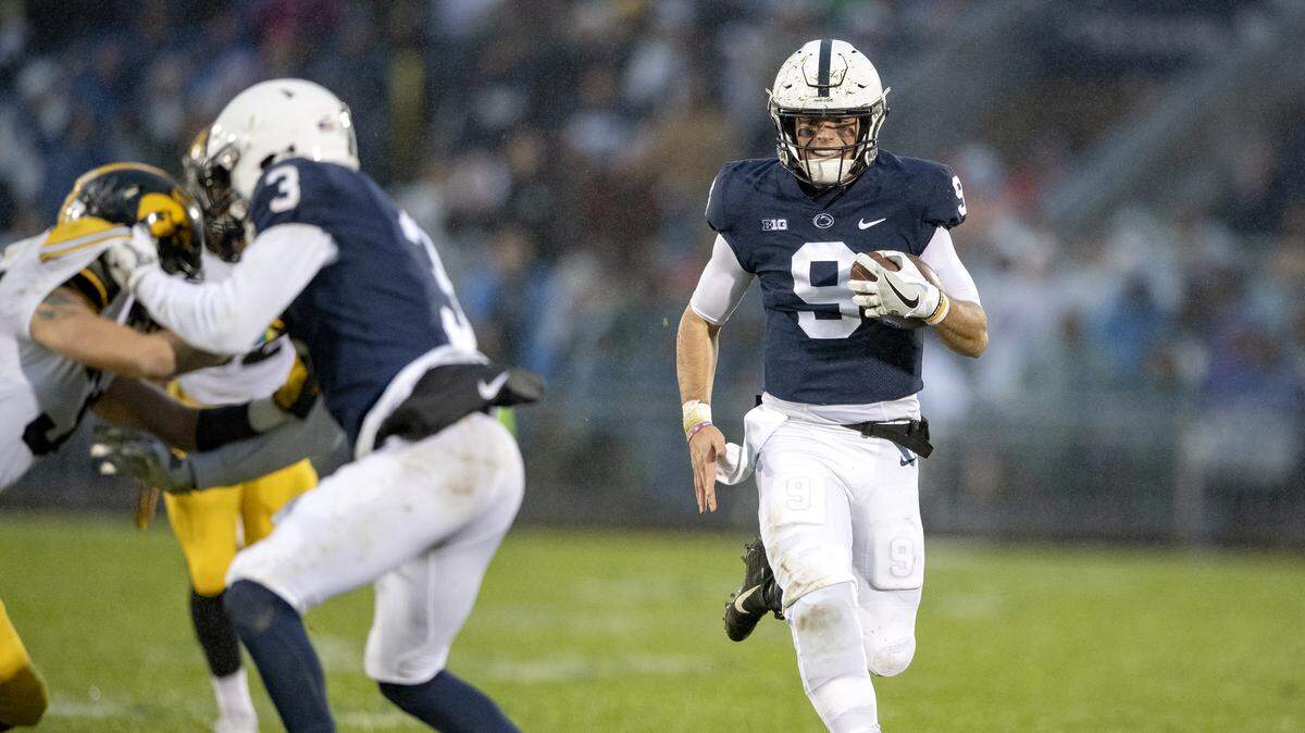 Penn State quarterback Trace McSorley runs 51 yards for a touchdown in the third quarter of the game against Iowa on Saturday, Oct. 27, 2018.  
